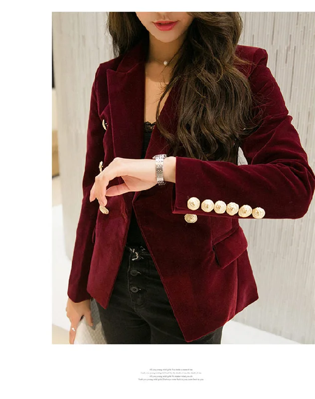wine red suit coat