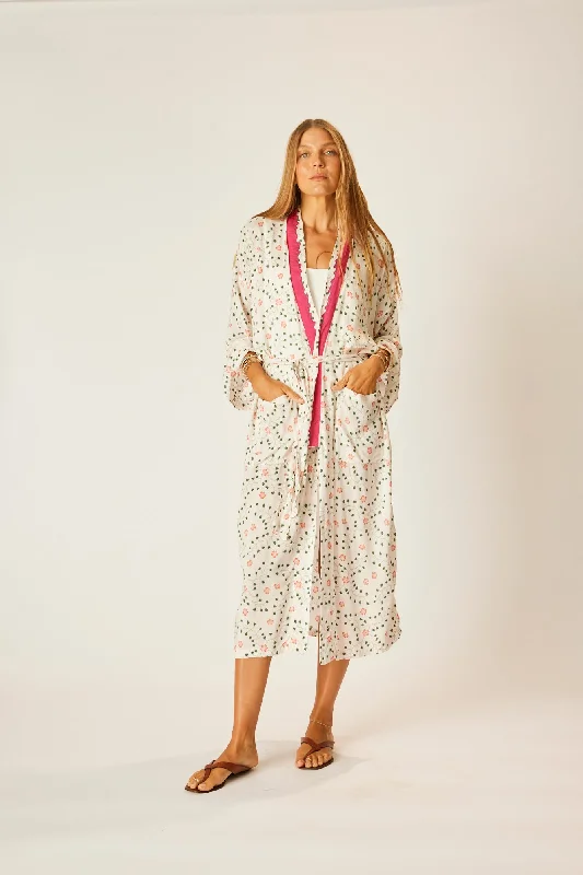 DIANE SMOKING JACKET Cotton Fabric Linen Fabric Terry Fabric