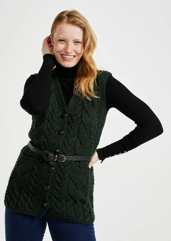Saoirse Aran Supersoft Cardigan | Green Long Cardigan Short Cardigan Medium Cardigan