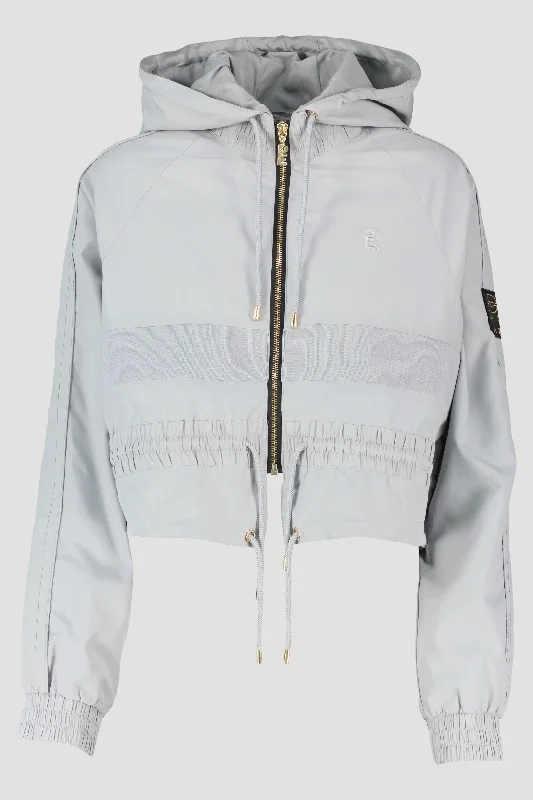 Women's P.E Nation Cropped Man Down Grey Jacket Quilted Jacket Puffer Jacket Insulated Jacket