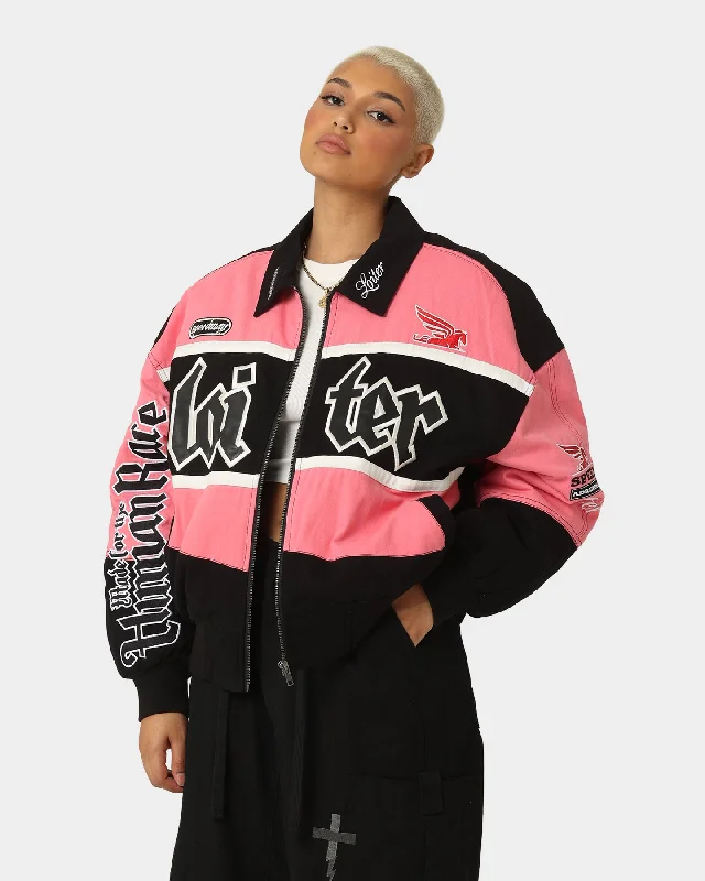 Loiter Drift Circuit Jacket Pink/Black Appliqued Jacket Beaded Jacket Sequined Jacket
