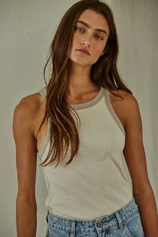 Everyday Contrast Trim Tank cropped tank top