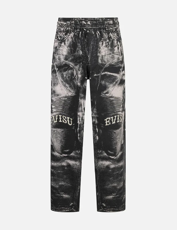 Multi-replicate Print Wide-leg Biker Pants Classic Chino Pants