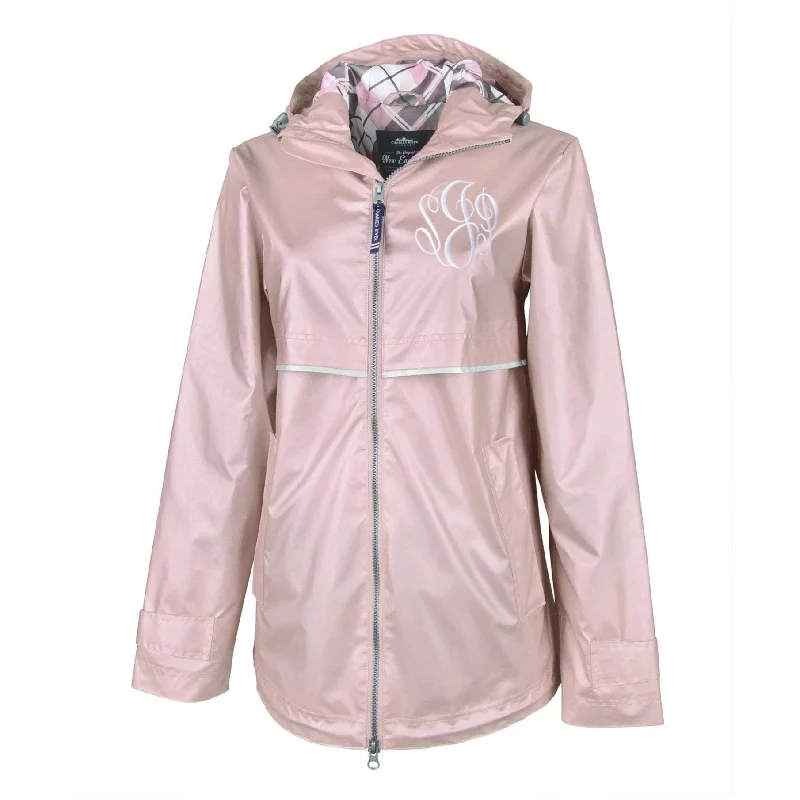 Charles River Apparel New Englander Rose Gold Rain Jacket Zippered Jacket Buttoned Jacket Snapped Jacket