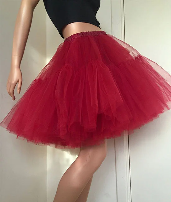 Cute red tulle skirt, tulle prom tulle skirt, homecoming tulle skirt wool skirt warm Cute red tulle skirt, tulle prom tulle skirt, homecoming tulle skirt wool skirt warm