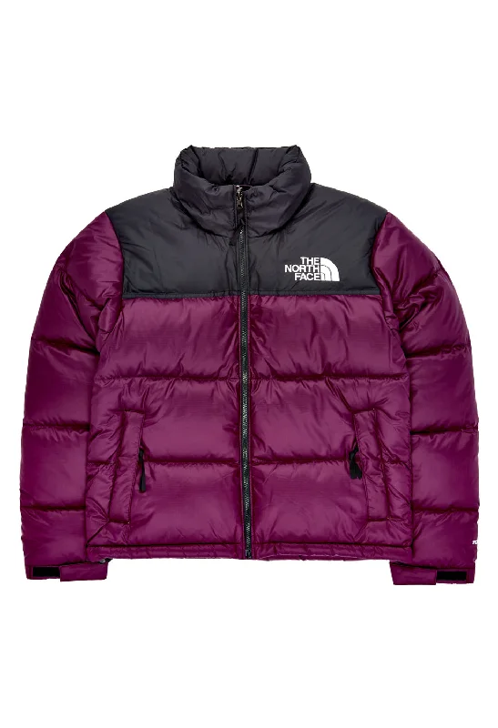 The North Face 1996 Retro Nuptse Women's Jacket - Gravity Purple Print Herringbone Jacket Houndstooth Jacket Plaid Jacket