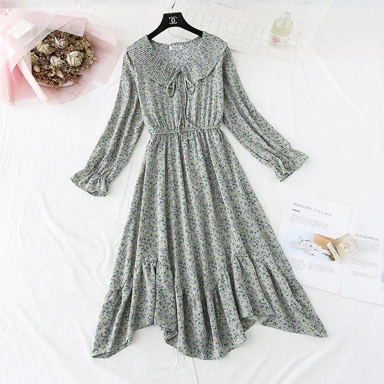 New small fresh broken flower fairy super fairy series irregular fishtail skirt  4016 denim skirt fashionable