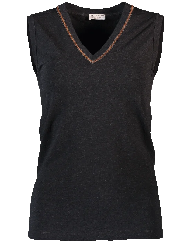 Flat Lurex Stitch Tank bold tank top