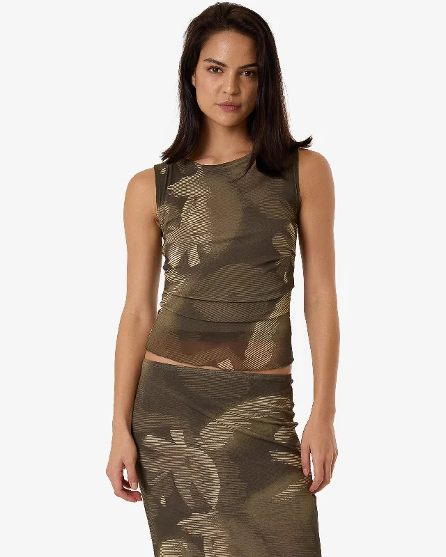 Flora Haze Mesh Tank layering tank top