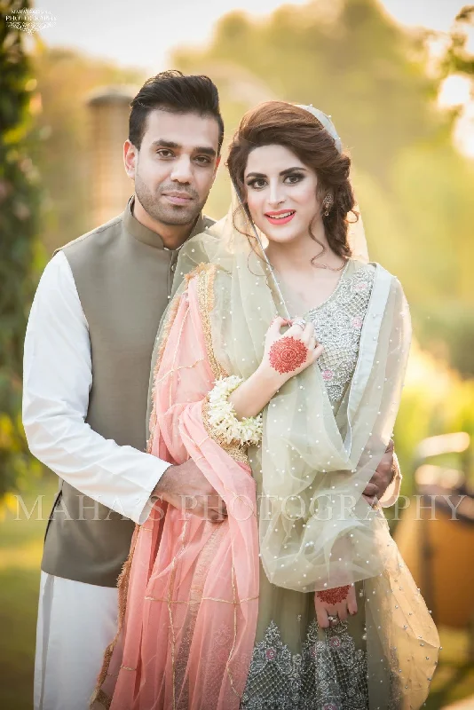 Beutifull wedding party dress In light pistachio green and baby pink color Model# P 1197 Tunics Modern contemporary