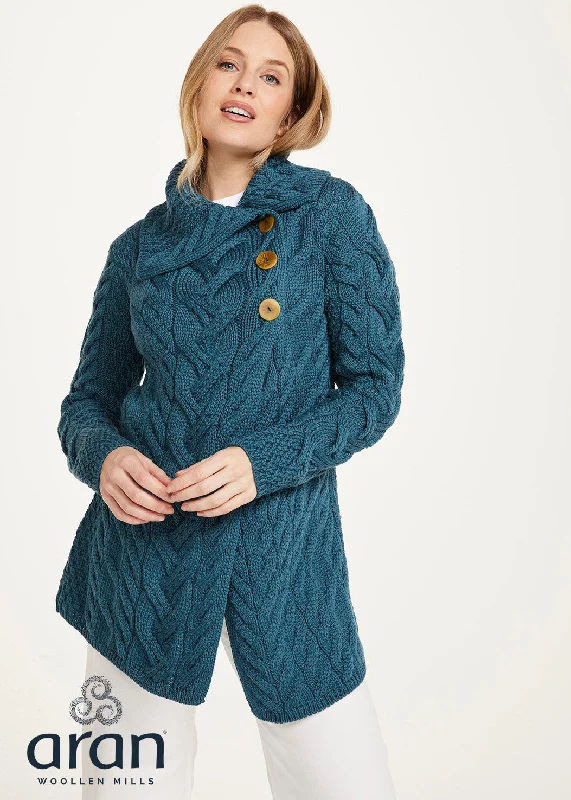Aran 3 Buttoned Longline Cardigan | Irish Sea Machine Wash Dry Clean Hand Wash