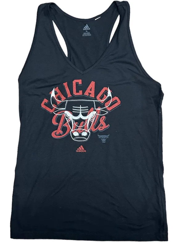 Womens Chicago Bulls Racer Back Transparency V-Neck Tank Top lace back tank