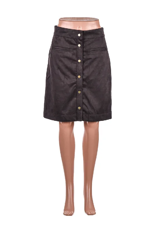 Lord and Taylor Faux Suede Skirt ruffled skirt detail
