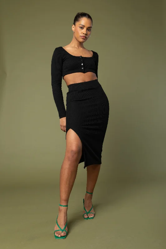 KNIT MIDI SKIRT linen skirt relaxed