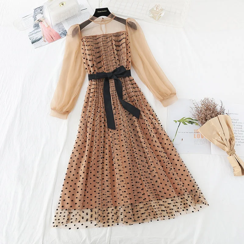 Temperament wave point women's celebrities new bubble sleeve skirt  3831 leather skirt bold