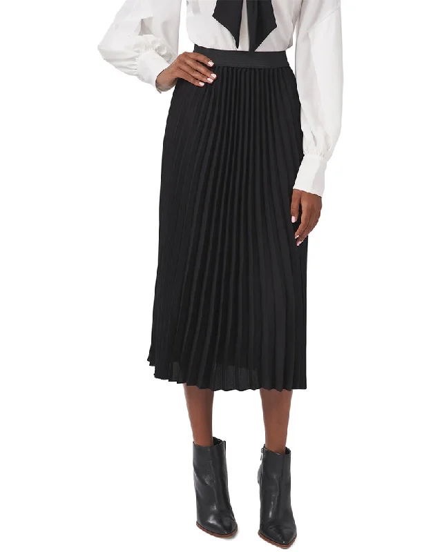 CeCe Pleated Midi Skirt elastic waist skirt