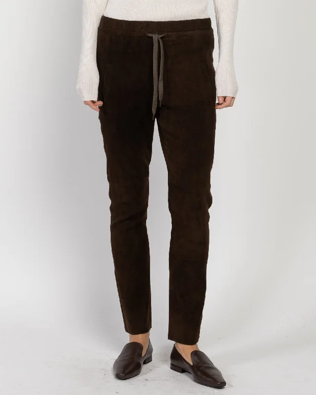 Suede Pants Fashionable Tapered Leg Pants