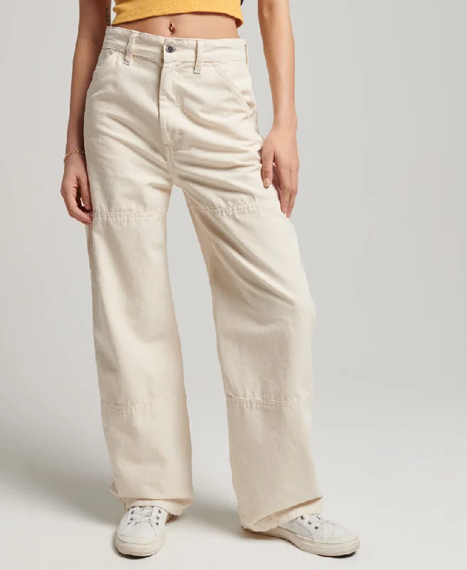 Vintage Wide Carpenter Pants | Oatmeal 30 Trendy Velvet Pants
