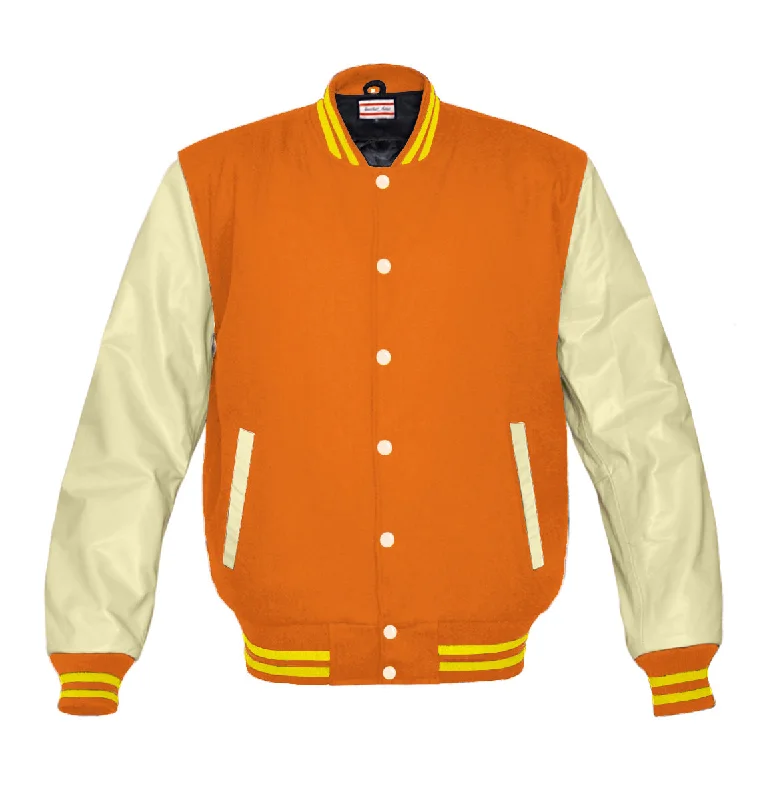 Superb Genuine Cream Leather Sleeve Letterman College Varsity Women Wool Jackets #CRSL-YSTR-CB Jersey Jacket Tulle Jacket Batik Jacket