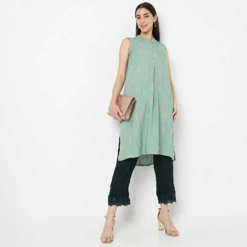 Straight Fit Solid Mid Rise Ethnic Pants Casual Sweatpants Style