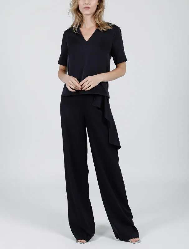 Hilton  Hollis Printemps Sateen Pant Midnight High-Waist Jogger Pants