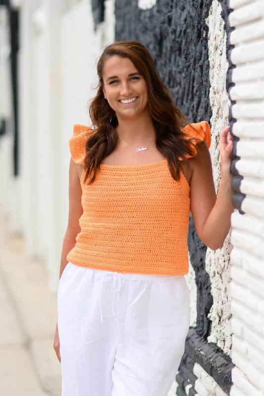 Ruffle Tank Top (Crochet) graphic tank top
