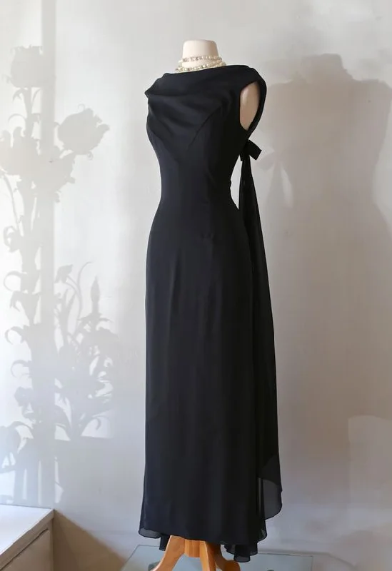 Black Sleeveless Modest Formal Long Party Dress, DP2797 Bodycon Fitted Nightout