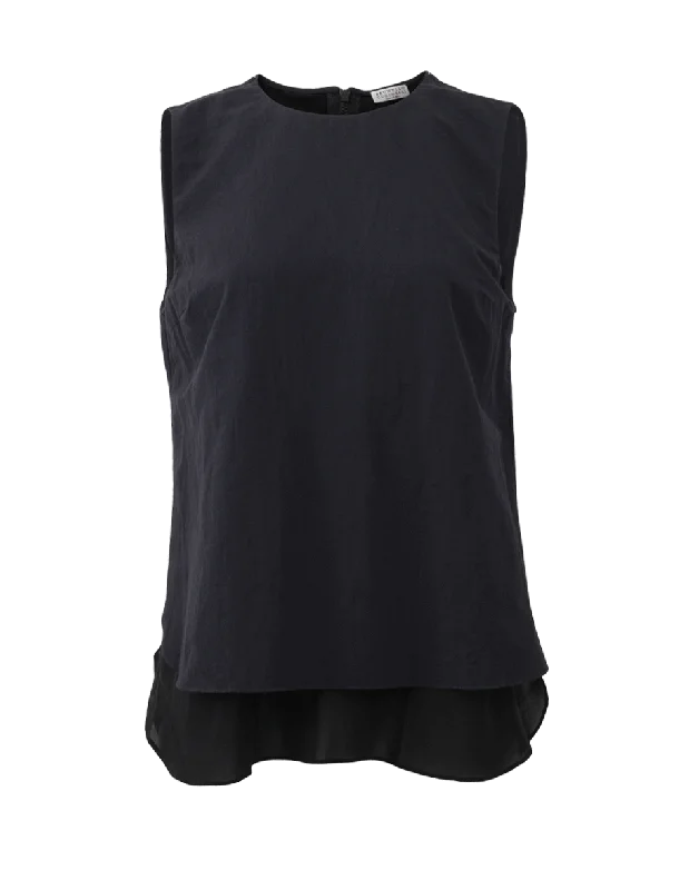 Gauze Zip Tank summer tank top