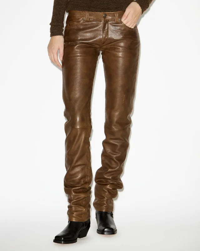 Dolena Leather Pants Chic Checkered Pants