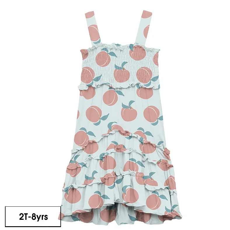 Kickee Pants | Print Sundress ~ Fresh Air Peaches Size 4T Trendy Palazzo Pants