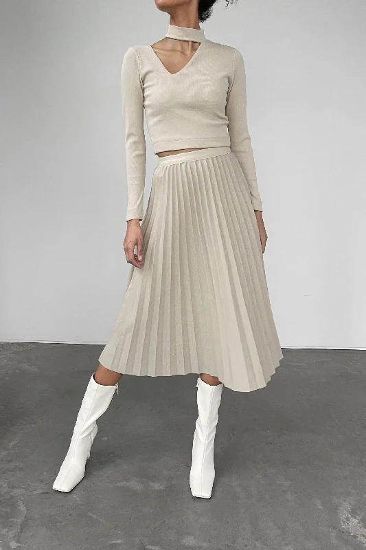 PLEATED MIDI SKIRT tiered skirt playful