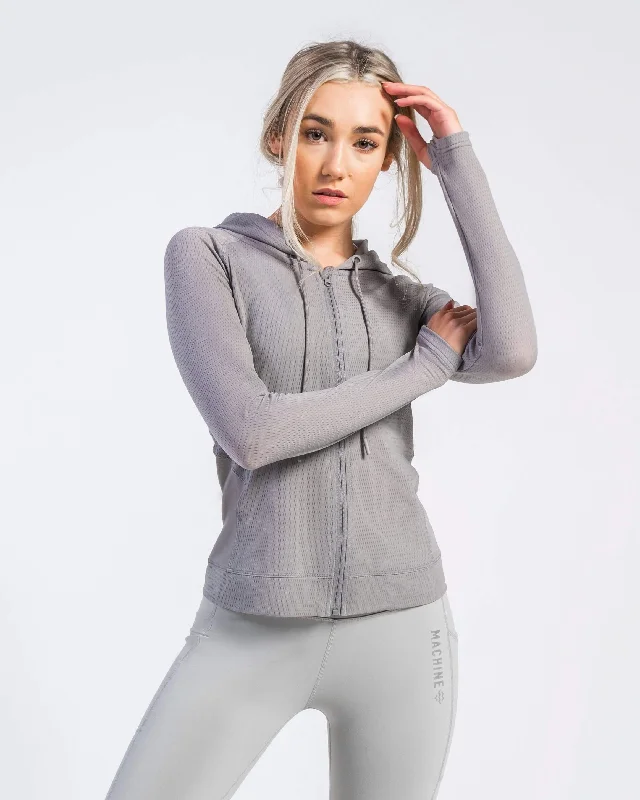 Edge Full Zip Jacket (Grey) Welt Pockets Slit Pockets Flap Pockets