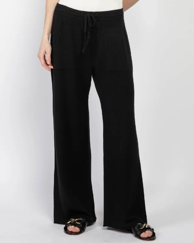 Straight Knit Wide Pants Soft Stretch Trousers