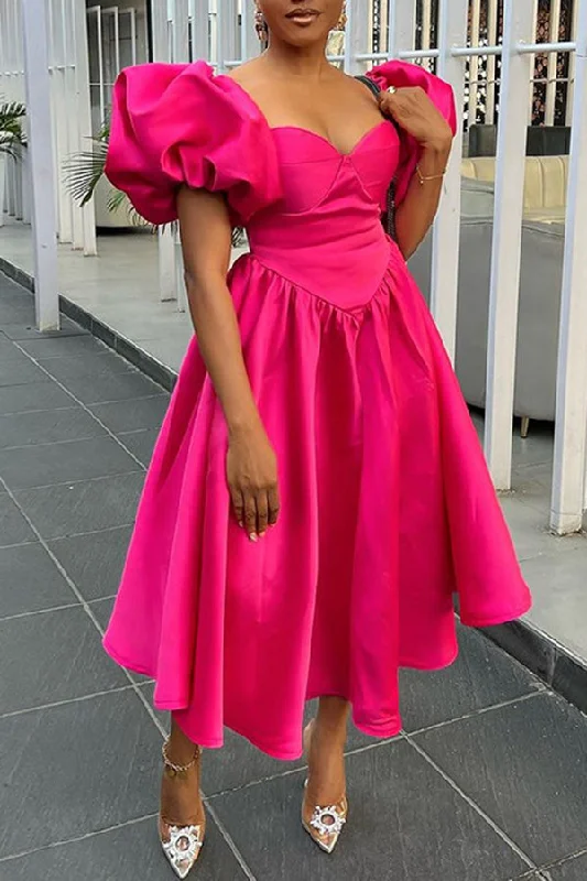 Gorgeous Puff Sleeve Party Dress Tunics Trendy modern