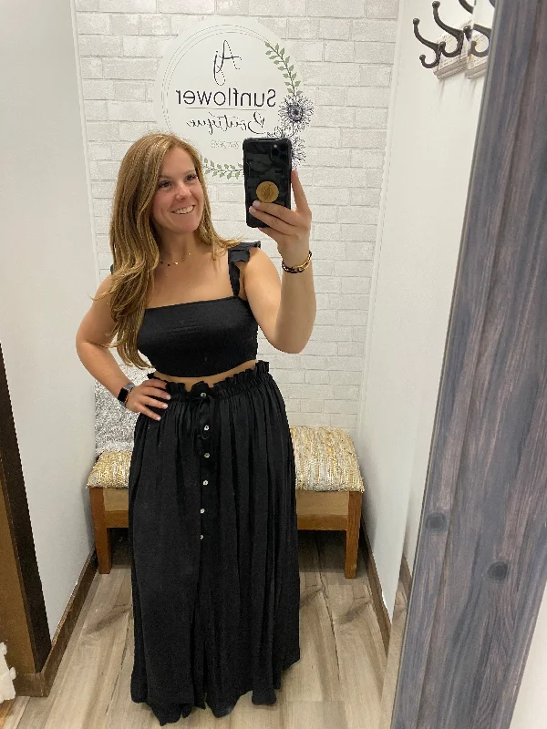 Barrel & Vines Maxi Skirt-M silk skirt lustrous