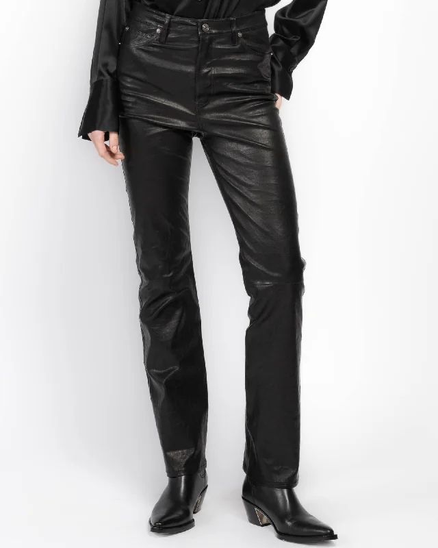 Leather Ruler Pants Formal Stretch Pants