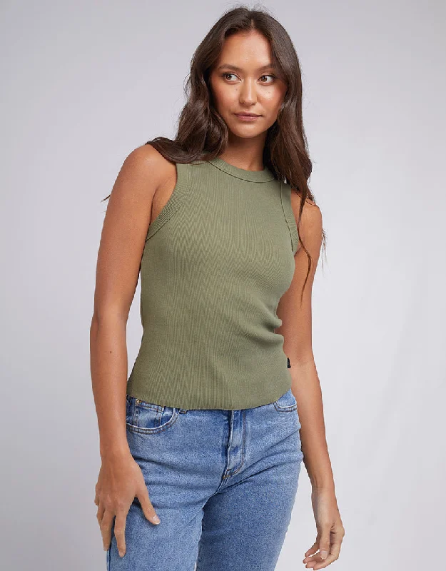 Greta Tank Khaki crew neck tank