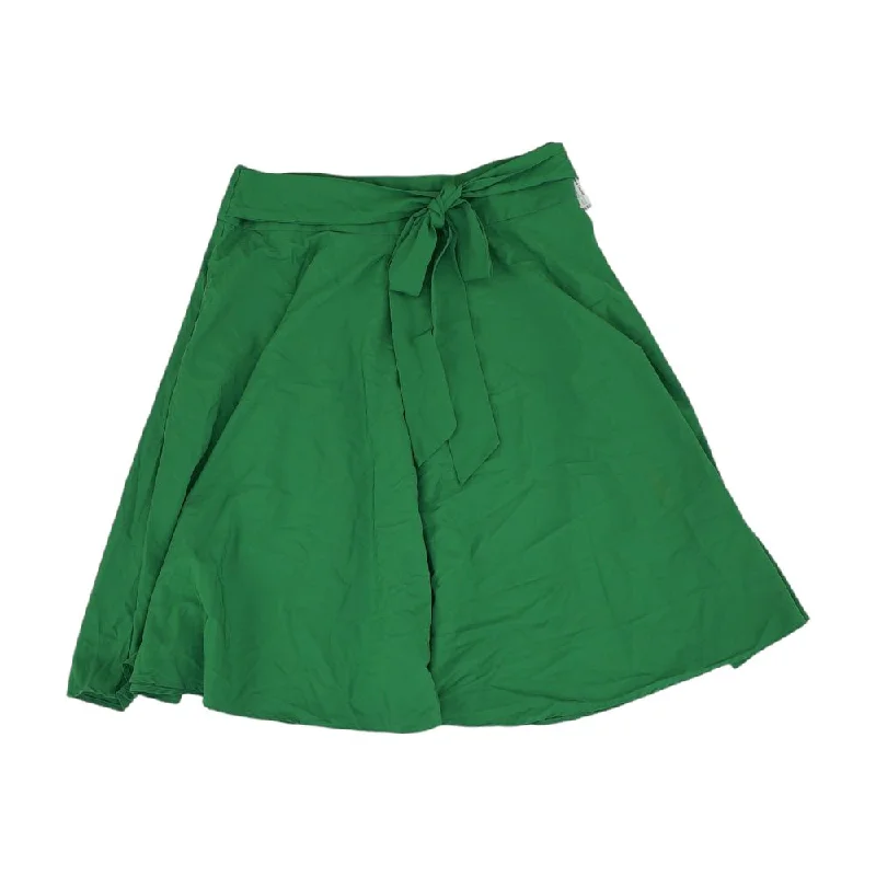 Green Solid Midi Skirt cashmere skirt soft