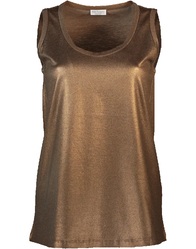 Lamé Cotton Tank cute tank top