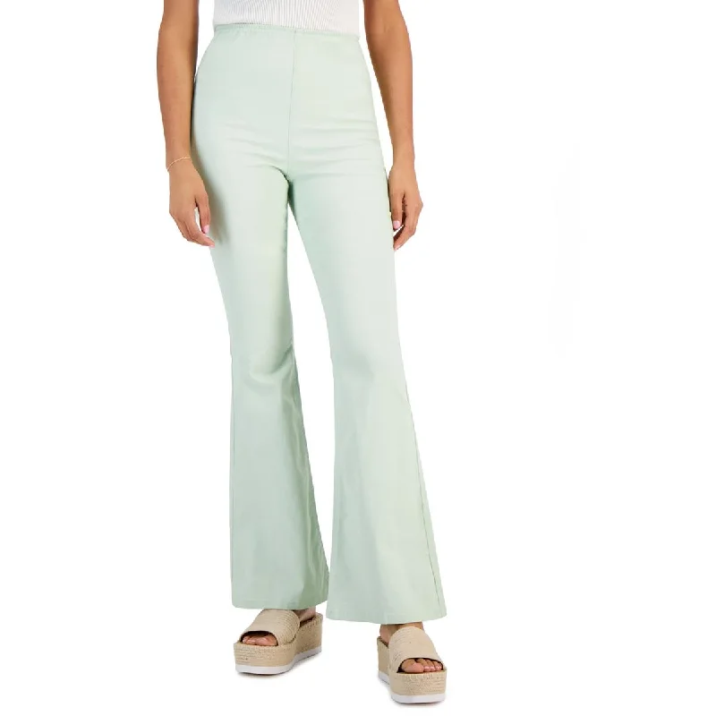 Tinseltown Womens Juniors High Rise Flare Flared Pants Stylish Casual Pants