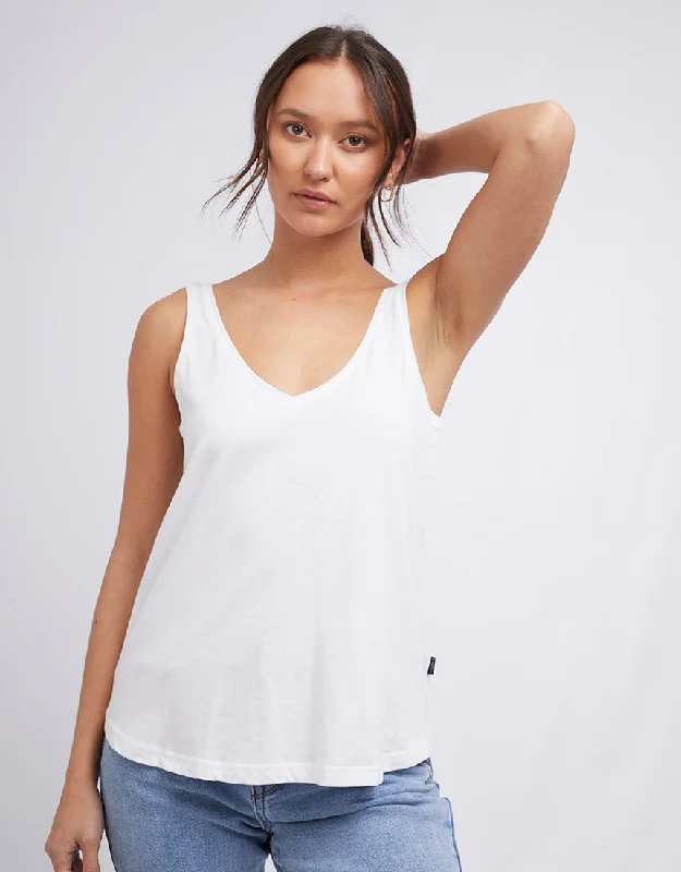 Ricky Tank White low neck tank