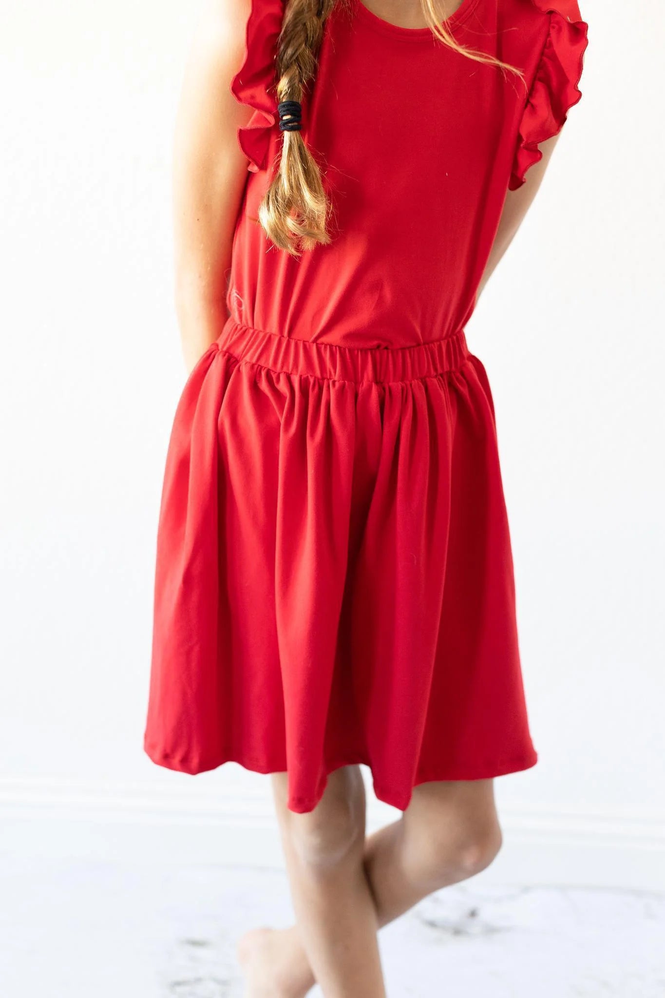 Mila & Rose Red Twirl Skirt linen skirt natural
