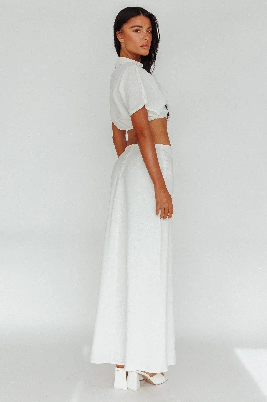 Coast To Coast Maxi Skirt White chiffon skirt flowing
