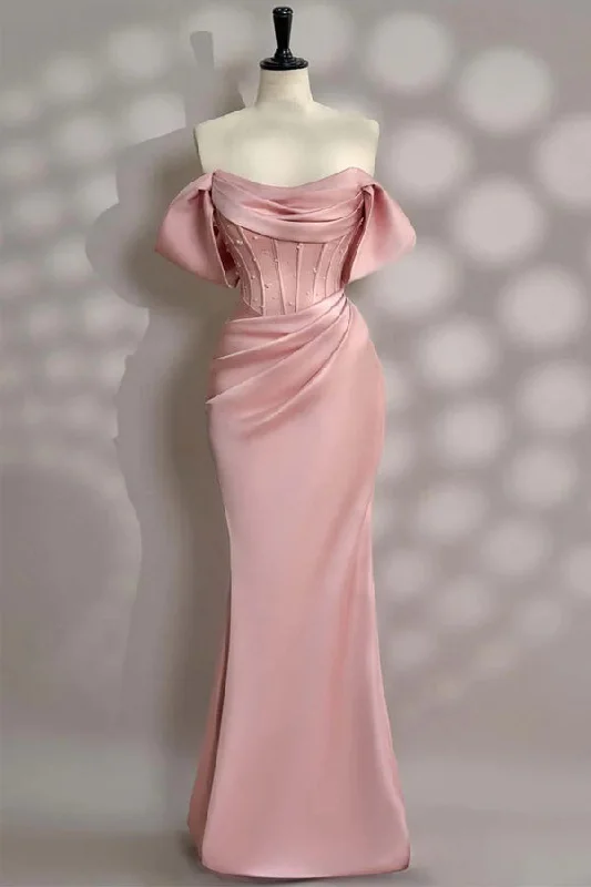 Off the Shoulder Light Pink Corset Prom Dress Party Dress PSK677 Tunics Bestseller popular