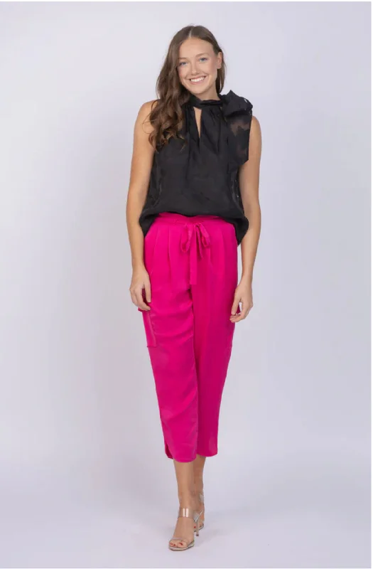 Ramy Brook Satin Allyn Pant Pink Comfy Cargo Trousers