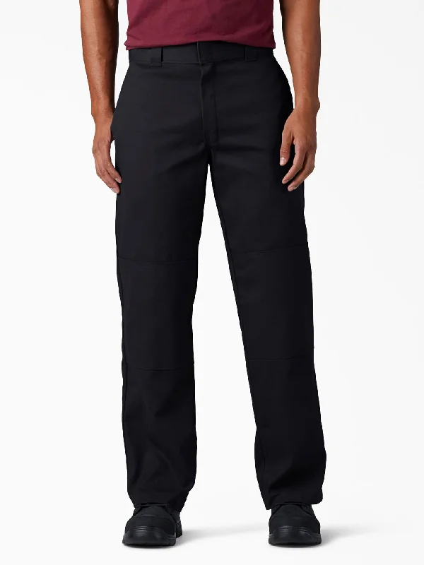 Double Knee Twill Work Pants Comfortable Fleece Pants
