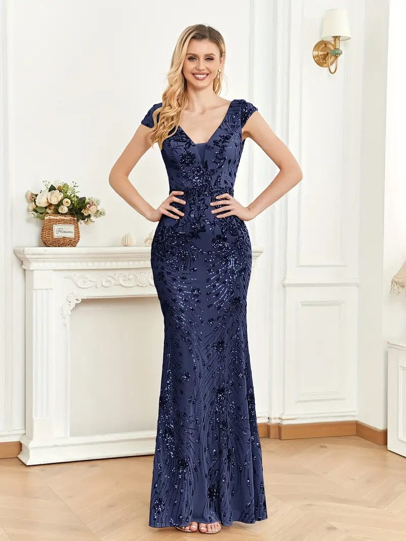 Elegant Glam Sequined Sleeveless Ankle Length Bodycon Party Dress Tunics Spring floral