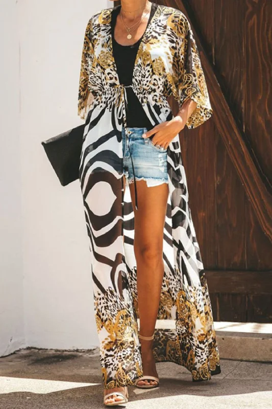 Printed Tied Duster Cardigan Button Cardigan Zip Cardigan Pullover Cardigan