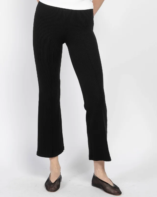 Rib Kick Flare Pants Chic Capri Pants