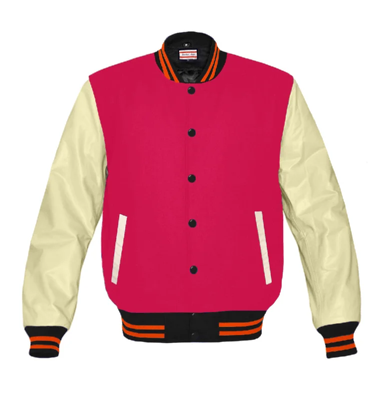 Original American Varsity Real Cream Leather Letterman College Baseball Women Wool Jackets #CRSL-ORSTR-BB-Bband Satin Jacket Silk Jacket Chiffon Jacket Original American Varsity Real Cream Leather Letterman College Baseball Women Wool Jackets #CRSL-ORSTR-BB-Bband Satin Jacket Silk Jacket Chiffon Jacket